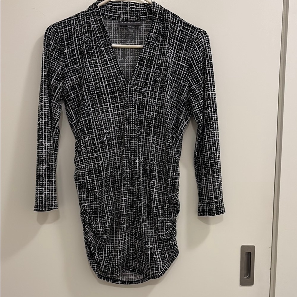 A Pea in the Pod Black and White Grid Dress